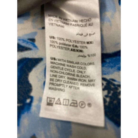 Chico’s Top Womens Size 1 Gray Blue Floral V Neck Faux Wrap Slimming Pullover - Picture 3 of 6